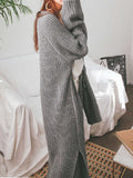 Décontracté Cardigan Longue en Maille avec Poches Femme Oversized