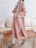 Décontracté Cardigan Longue en Maille avec Poches Femme Oversized