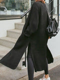 Décontracté Cardigan Longue en Maille avec Poches Femme Oversized
