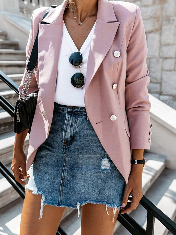 Airchics blazer double boutonnage manches longues élégant femme veste