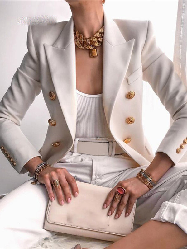 Airchics blazer double boutonnage col revers slim élégant femme vestes