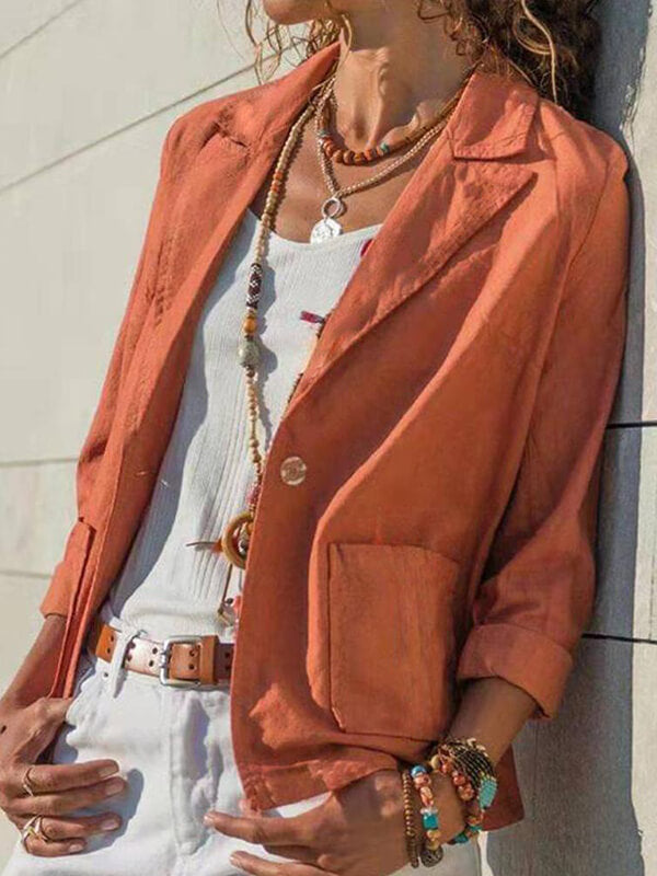 Airchics blazer boutons poches col revers décontracté femme