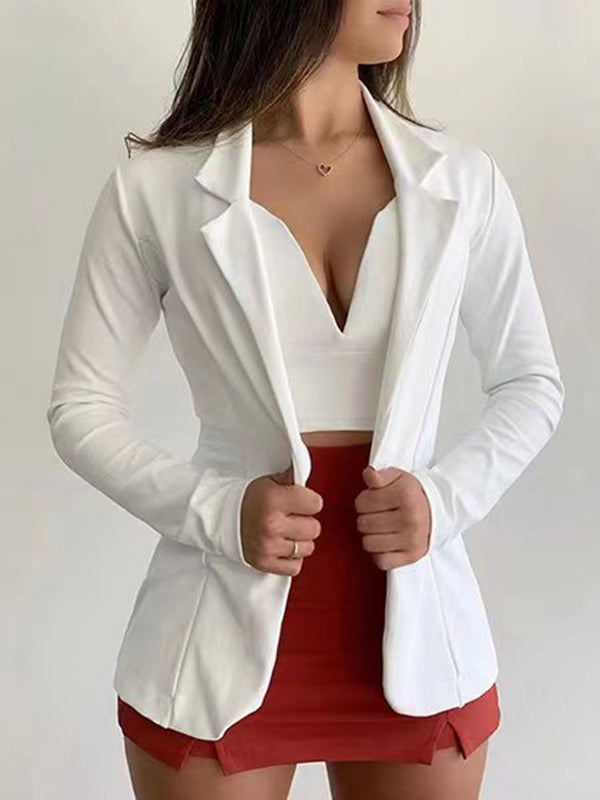 Airchics blazer boutons manches longues décontracté femme veste de bureau