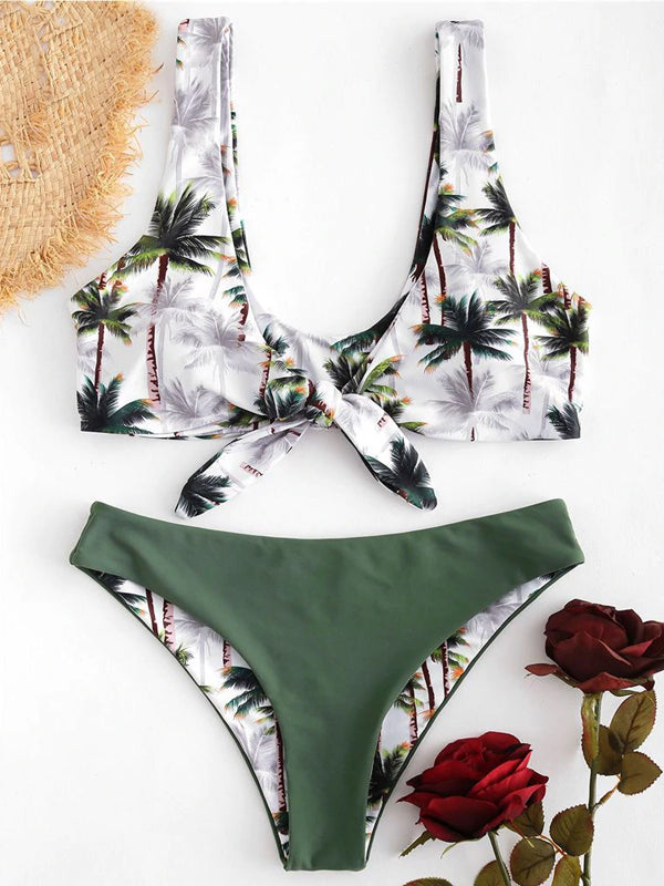 Airchics maillot de bain tropicale noeud papillon 2 pièces femme bikini