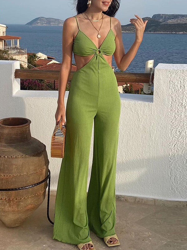 Airchics combinaisons droit dos nu à fines brides v-cou femme mode de plage