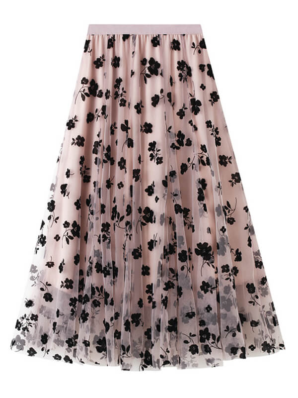 Airchics jupe longue tulle fleurie fluide élégant femme