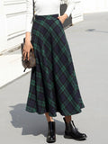 Airchics jupe longue carreaux avec poches fluide vintage femme