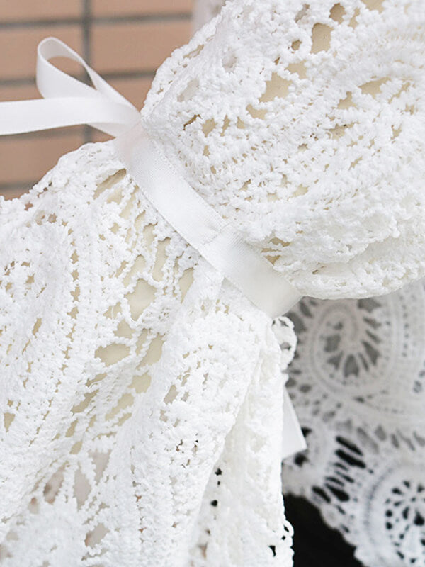 Airchics hauts broderie anglaise col cheminée manches évasées mode femme