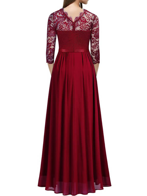 Vintage Robe Maxi Broderie Anglaise Fluide de Soirée