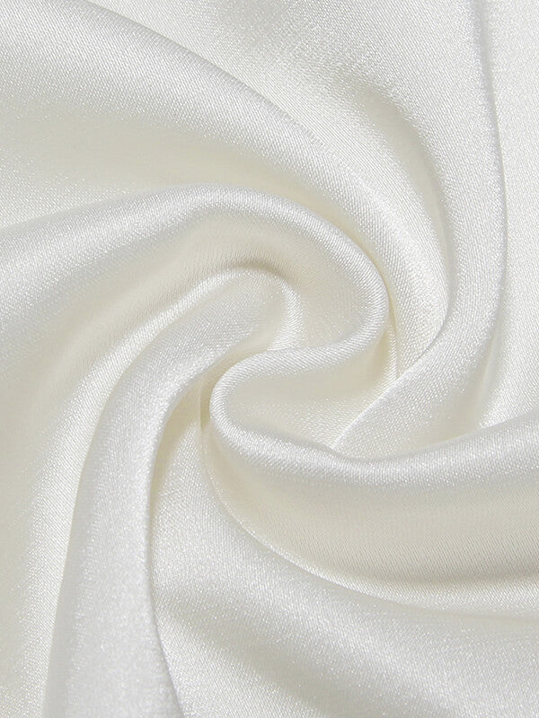 Airchics longue jupe irrégulière satin avec strappy fendu le côté taille haute femme mode blanche