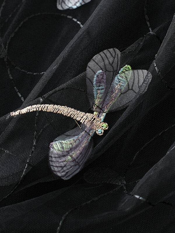 Airchics jupe longue tulle brodée fluide élégant femme