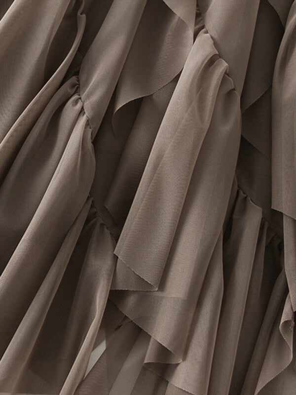 Airchics jupe longue irrégulière tulle unicolore froufrou femme mode