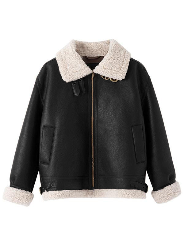 Airchics manteau aviateur doublé peau de mouton hiver femme veste
