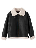 Airchics manteau aviateur doublé peau de mouton hiver femme veste