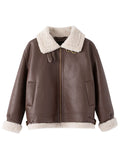 Airchics manteau aviateur doublé peau de mouton hiver femme veste