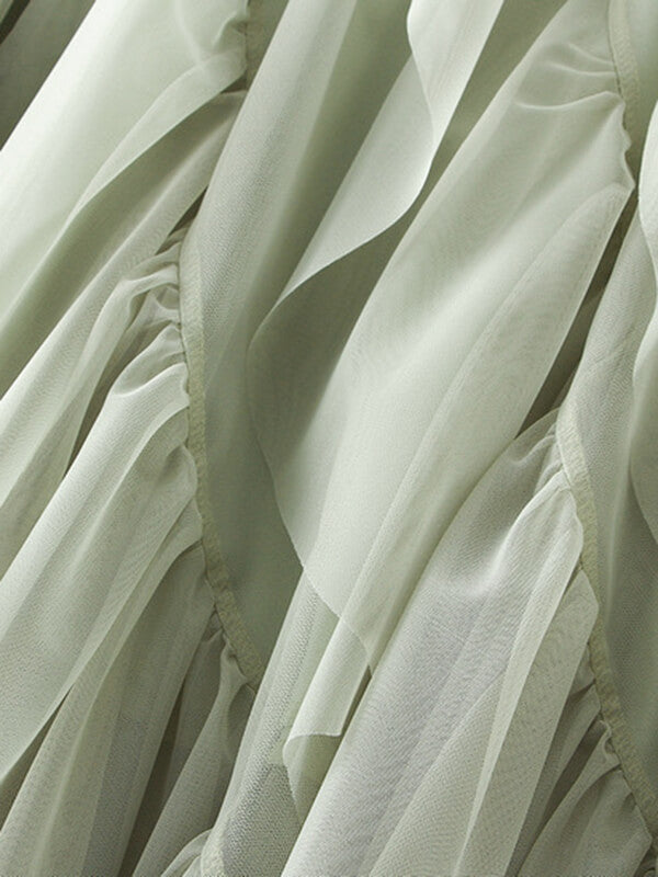 Airchics jupe longue irrégulière tulle unicolore froufrou femme mode