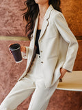 Airchics combinaison 2 pièces blazer boutonnage avec poches femme style tailleur