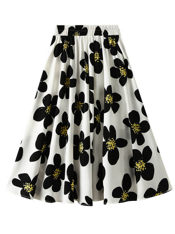 Airchics jupe longue trapèze imprimé à fleurie fluide mode femme