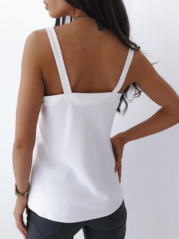 Airchics débardeur bretelles v-cou décontracté mode femme gilet blanc