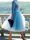 Airchics mi-longue jupe plissé bouffante tutu en tulle bleu