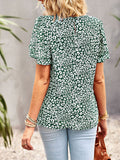 Airchics hauts imprimé à fleurie découpes col bateau manches courtes femme mode