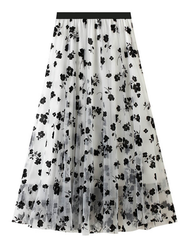 Airchics jupe longue tulle fleurie fluide élégant femme