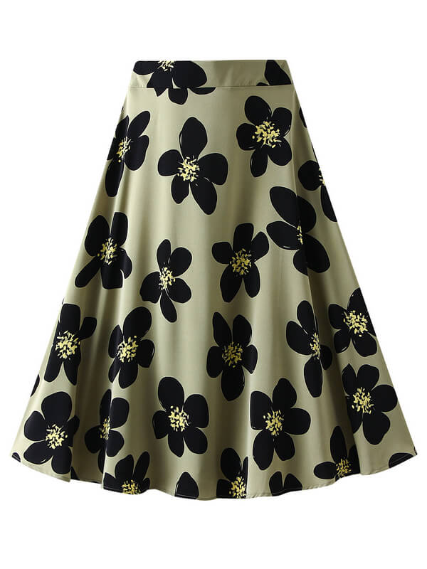 Airchics jupe longue trapèze imprimé à fleurie fluide mode femme