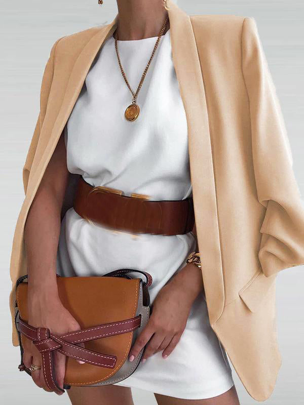 Airchics blazer poches col revers manches longues mode élégant femme veste