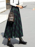 Airchics jupe longue carreaux avec poches fluide vintage femme