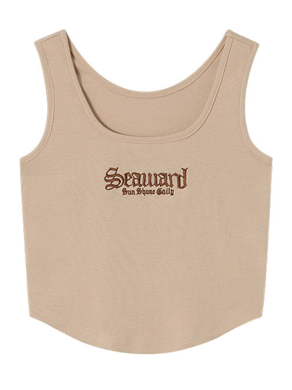 Airchics débardeur courte lettres irrégulière bretelle mode