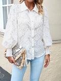 Airchics blouse jacquard boutonnage femme mode blanche