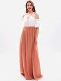 Airchics robe longue brillante paillette beading à fines brides col bateau élégant soirée