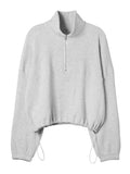 Airchics sweatshirt coulisse taille fermeture éclair col revers femme décontracté