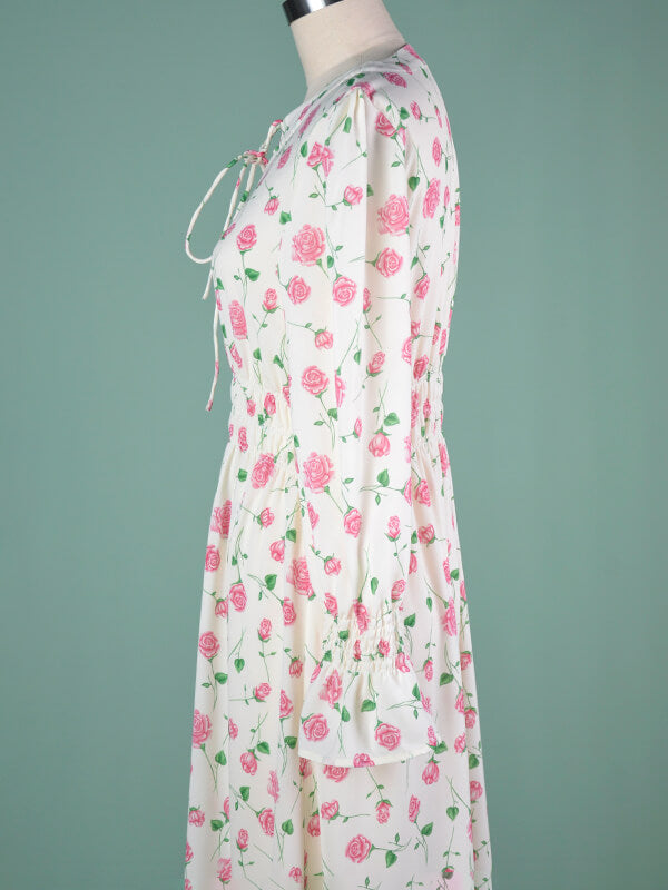 Airchics robe longue mousseline imprimé à fleurie strappy manches évasées élégant bal de promo