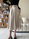Airchics jupe longue trapèze satin avec ceinture femme élégant
