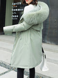 Airchics parka longue doublé polaire avec poches à capuche femme mode hiver