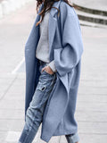 Airchics manteau en laine longue avec poches col revers femme mode