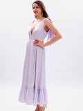 Airchics robe longue strappy à volantée décolleté plongeant décolleté dos doux bal de promo