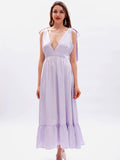 Airchics robe longue strappy à volantée décolleté plongeant décolleté dos doux bal de promo