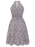 Airchics mini-robe imprimé à fleurie avec ceinture licou mode plage