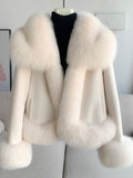 Airchics manteau en fausse fourrure suedine doudoune avec poches femme mode hiver