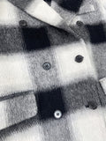 Airchics manteau en laine longue carreaux double boutonnage avec poches femme oversized