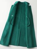 Airchics manteau en laine avec poches ceinture femme mode vert