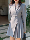 Airchics robe blazer boutonnage élégant gris