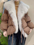 Airchics manteau doudoune fausse fourrure avec poches femme oversized