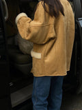 Airchics manteau aviateur doublé polaire boutonnage avec poches femme oversized
