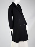 Airchics manteau en laine double boutonnage avec poches ceinture femme élégant noir