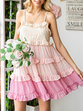 Airchics mini-robe froufrou à fines brides doux cocktail rose