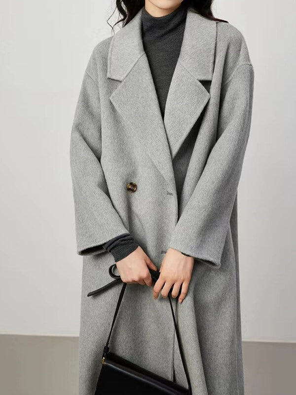 Airchics manteau en laine double boutonnage avec poches femme élégant