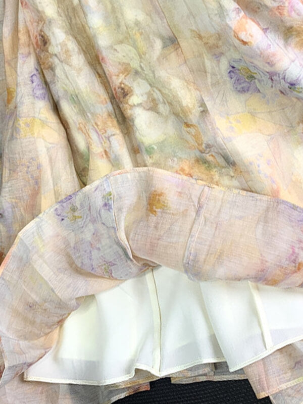 Airchics robe longue mousseline imprimé à fleurie à fines brides mode plage